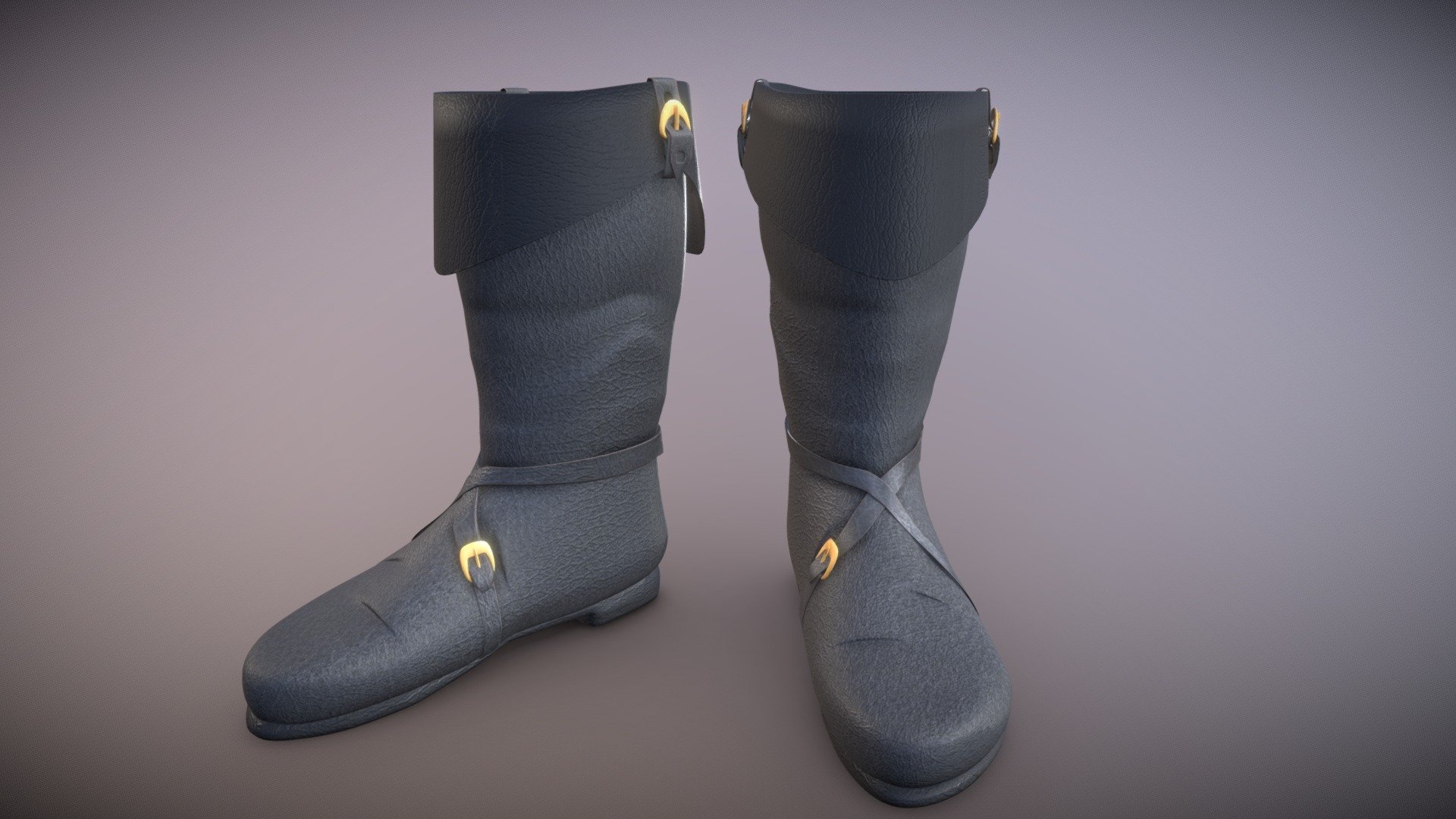 Medieval leather boots - Leather boots - Download Free 3D model by KIFIR 3d model