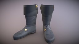 Leather boots shoe, medieval, hipoly, boots, hi-poly, 3dsmax, 3dsmaxpublisher, jackboot
