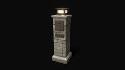 Mailbox column, bricks, gamedev, mailbox, props-game, game, light