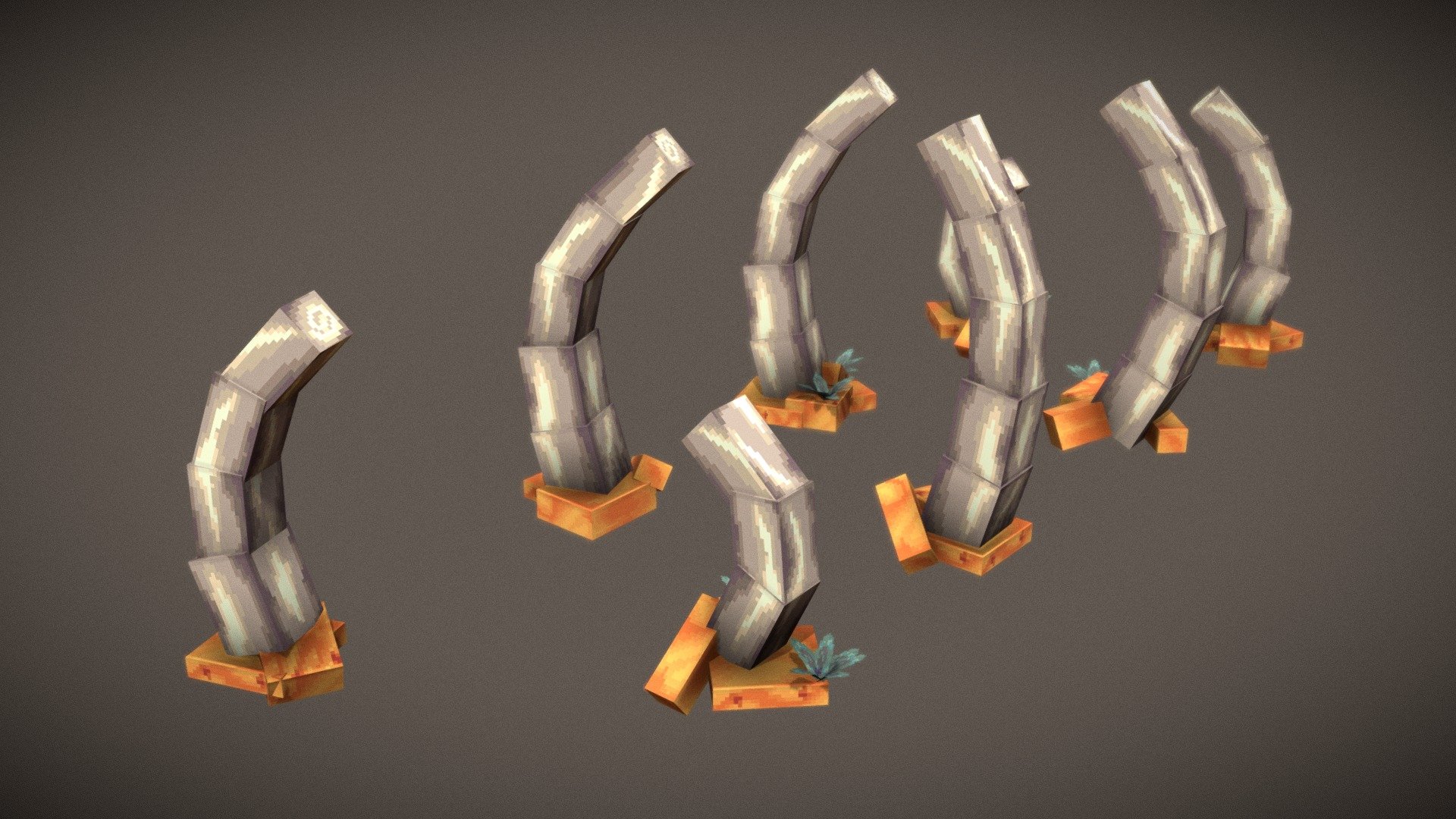 Bone Pillars - 3D model by pluckycat 3d model