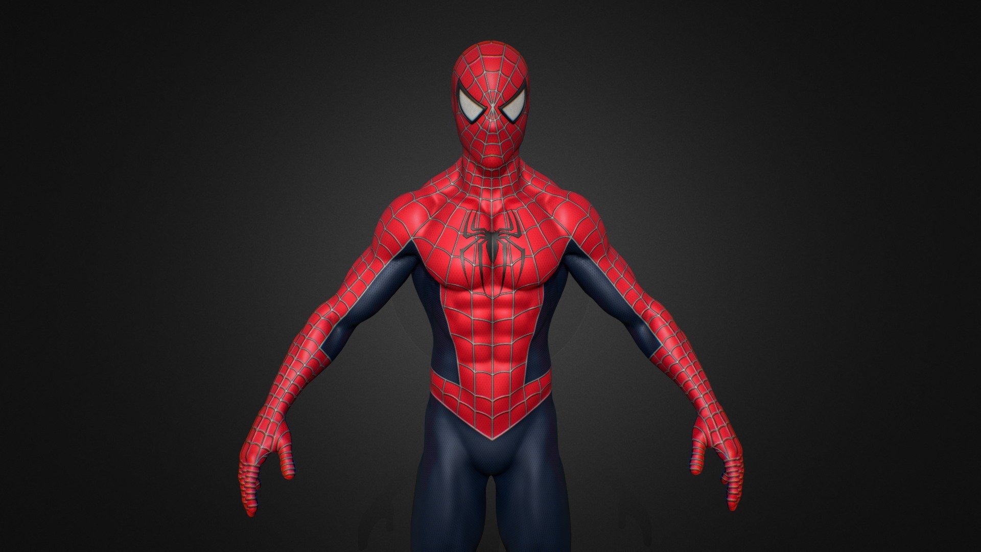Spiderman comic books character published by Marvel Comics.




Model was made on Maya, Zbrush, substance painter and Blender . 

This model is inspired by Spiderman no way home sam raimi suit.

The model has a Spider-man Sam Raimi suit

High quality texture work.

The model come with complete 4k textures and Blender, FBX And OBJ file formats

The model has 4 materials 1 material is a glass material without any map and other materials contains 5 maps Basecolor, Roughness, Metalness, Normal and Ao

All textures and materials are included and mapped. (4k resoulutions)

No special plugin needed to open scene

The model can be rigg easily
 - Spiderman No Way Home Sam Raimi Suit - Buy Royalty Free 3D model by AFSHAN ALI (@Aliflex) 3d model
