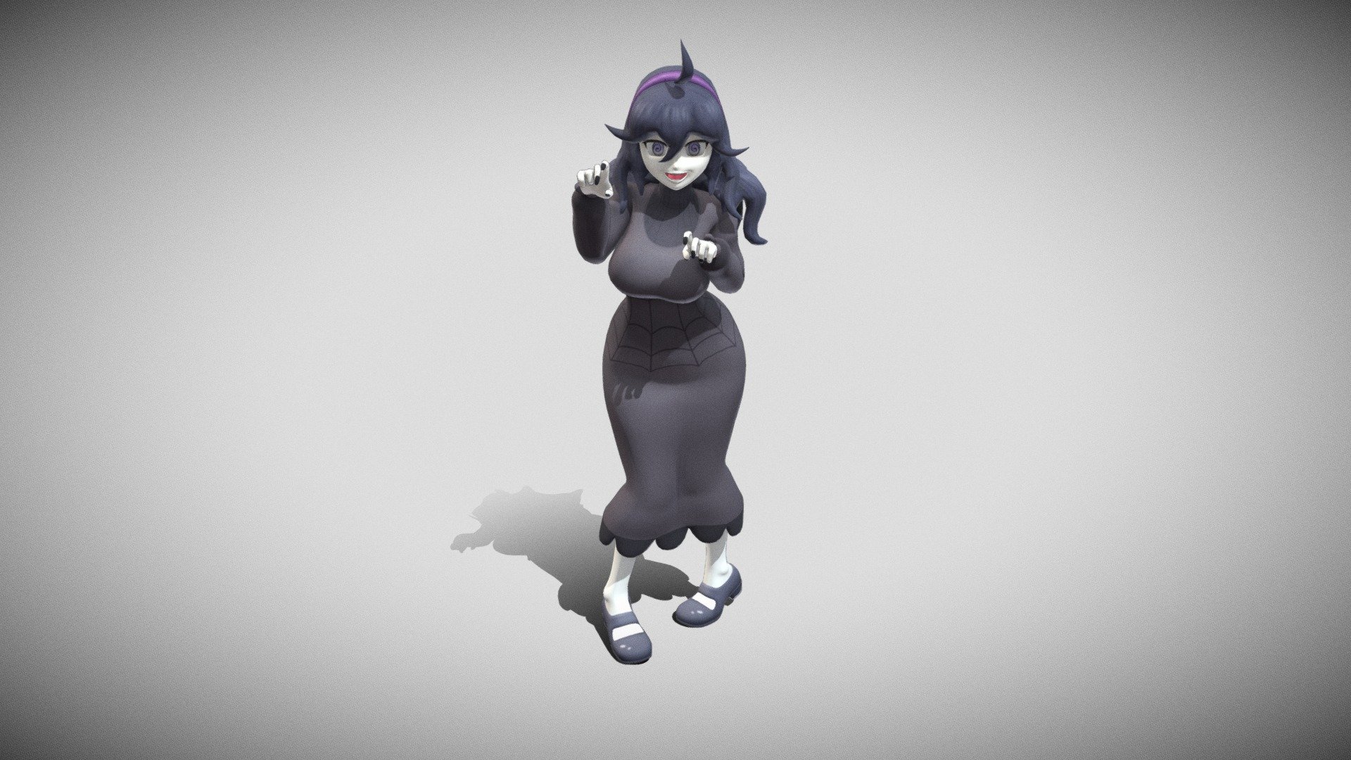 Here is my new version of the Hex Maniac from Pokemon - Hex Maniac 01 Pose - Buy Royalty Free 3D model by Placidone 3d model