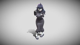 Hex Maniac 01 Pose pokemon, videogame, woman, cartoon, female, ghost, anime, hexmaniac, purple-hair