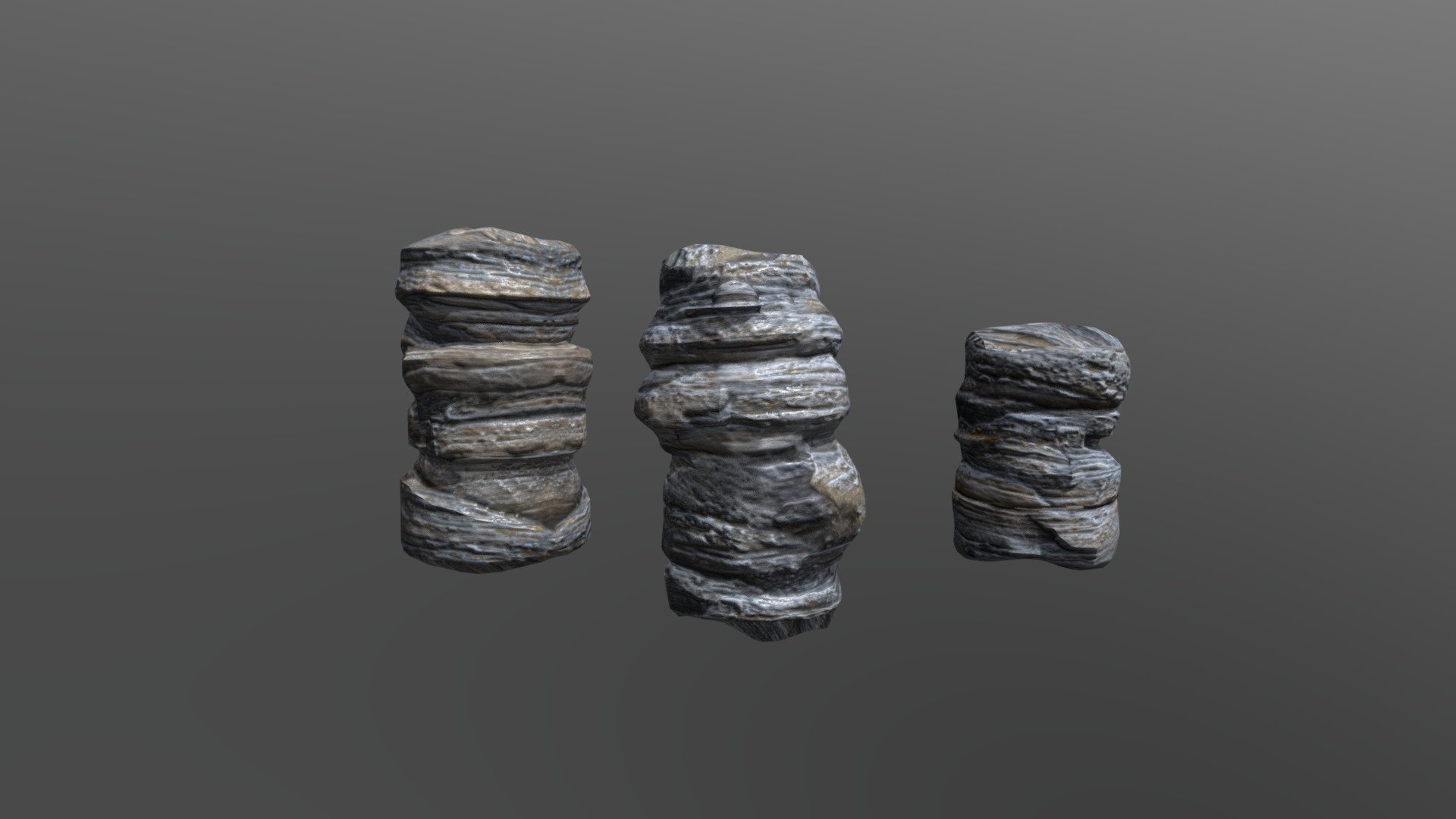 Some rock/cliff  meshes and textures I created for the project im currently working ok. These rocks and textured will be used extensively in my project to create my environment. The textures were created from my own photographs by using photoshop and converted into materials through Substance designer. The meshes i modeled in Maya - Rocks - 3D model by liliantheod 3d model
