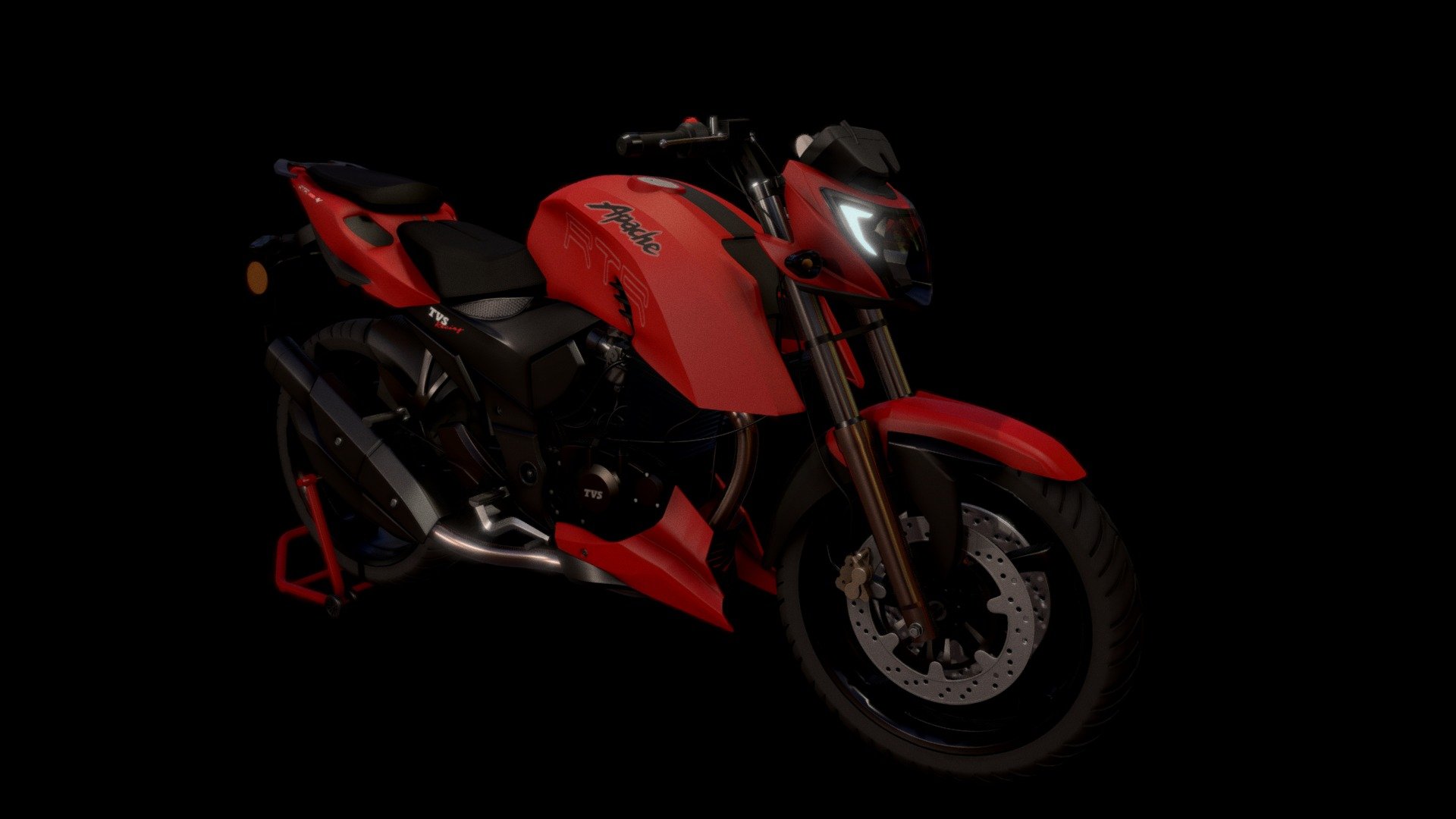 TVS Apache RTR 200 4V 
200cc motorcycle
made in Maya,Photoshop and Substance Painte - TVS Apache RTR 200 4V - Buy Royalty Free 3D model by Samad.Ahmed 3d model