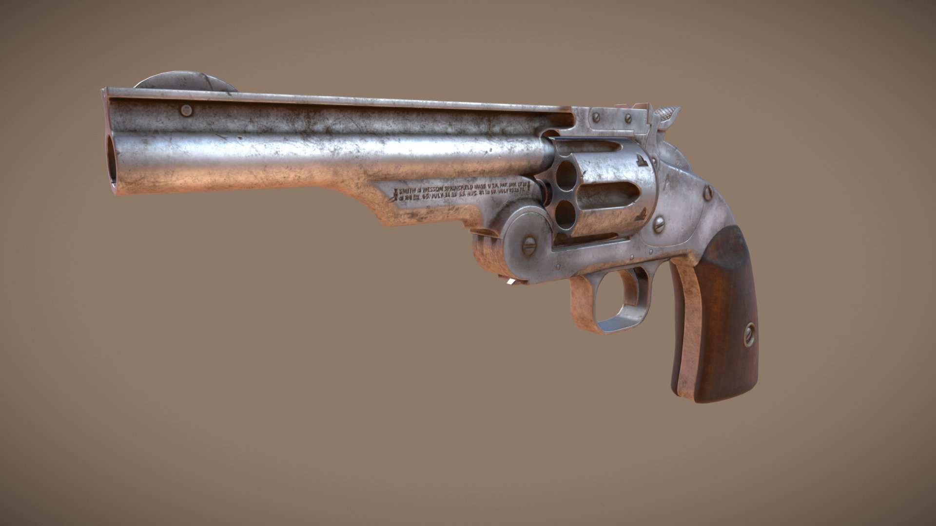 I recently got a little inspired by playing Red Dead Redemption 2 an decided to practice my hard-surface modeling a bit.
This is a model of an old Smith &amp; Wesson Model 3 Schofield Revolver, I worked on in my spare time.
https://www.artstation.com/artwork/aYG8DR - Smith & Wesson Model 3 Schofield Revolver - 3D model by AmonKalagin 3d model