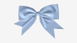 Small ribbon decoration fabric blue element, bow, knot, christmas, decorative, gift, holiday, birthday, decor, present, silk, anniversary, ribbon, festive, satin, 3d, pbr, decoration
