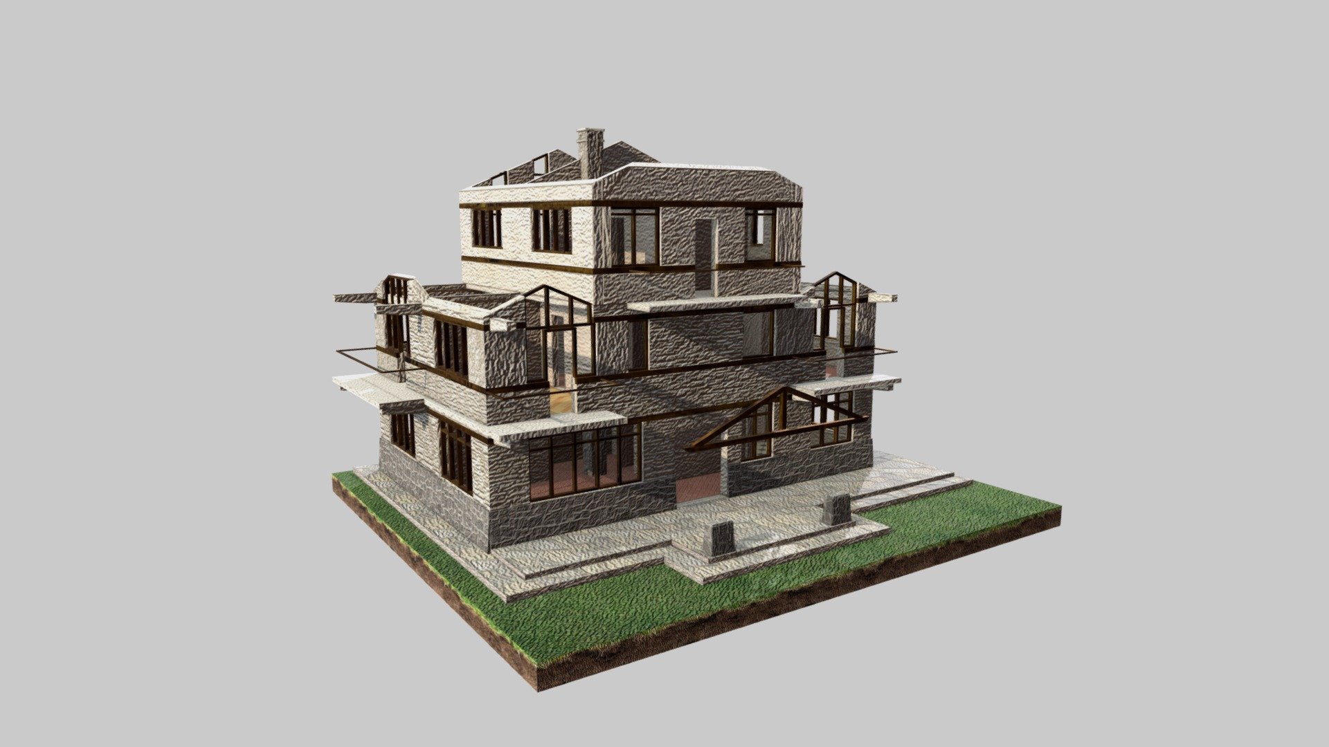 Hard to Unwrap the Full House - Test Incomplete - Download Free 3D model by Francesco Coldesina (@topfrank2013) 3d model