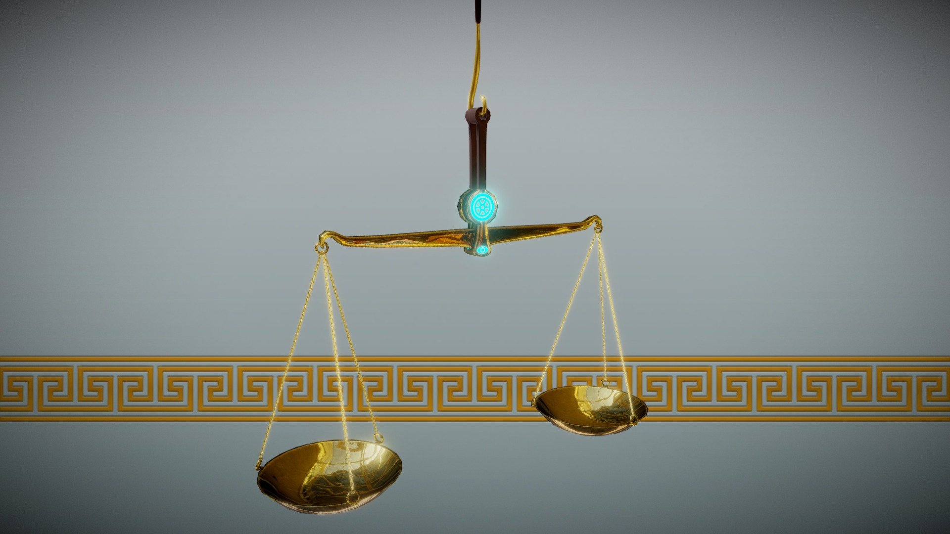 Handheld balance scales carried by the goddess of retribution, Nemesis 3d model