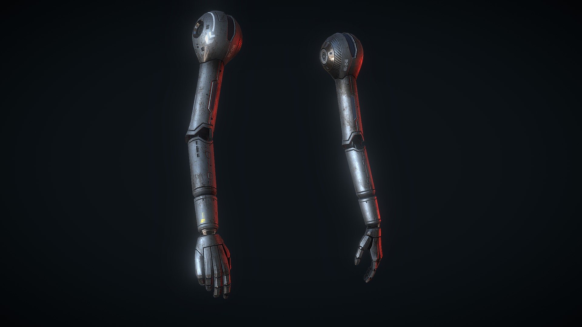 These arms were optimized for Quest2 performance level. The texturing and unwrapping was done on one single texture, to prevent further draw calls for mobile VR systems. A wrist system has been added too. Was tested and works great with the free Unity addon VRarmsIK, which has till now the best ellbow correction system ever invented. And it's free too. However, I tested these arms with this system and it was an amazing result. The arms are not connected to a &ldquo;chest