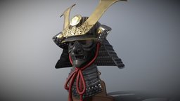 Samurai Helmet Kabuto model armor, japan, samurai, mask, kabuto, low-poly-model, samuraiwarriors, japanese-culture, japanese-heritages, blender, lowpoly, gameart, gameready, samurai-helmet