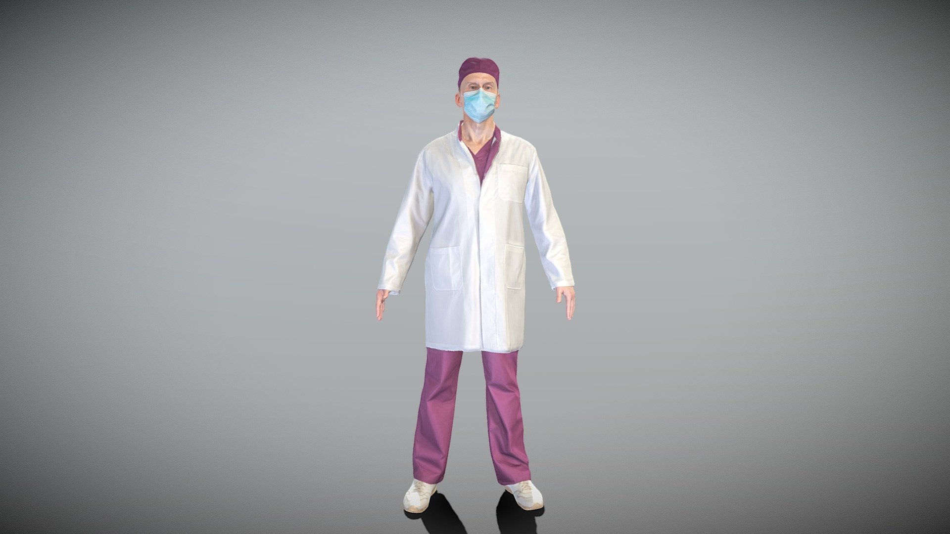 This is a true human size and detailed model of a man of Caucasian appearance dressed in a uniform of a medical doctor. The model is captured in the A-pose with mesh ready for rigging and animation in all most usable 3d software.

Technical specifications:


digital double scan model
low-poly model
high-poly model (.ztl tool with 5-6 subdivisions) clean and retopologized automatically via ZRemesher
fully quad topology
sufficiently clean
edge Loops based
ready for subdivision
8K texture color map
non-overlapping UV map
ready for animation
PBR textures 8K resolution: Normal, Displacement, Albedo maps

Download package includes a Cinema 4D project file with Redshift shader, OBJ, FBX, STL files, which are applicable for 3ds Max, Maya, Unreal Engine, Unity, Blender, etc. All the textures you will find in the “Tex” folder, included into the main archive.

3D EVERYTHING

Stand with Ukraine! - Medical doctor ready for rigging 391 - Buy Royalty Free 3D model by deep3dstudio 3d model