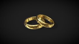 Classic golden wedding rings vfx, wedding, jewelery, wife, downloadable, marriage, wedding-ring, wedding-rings, ceremony, husband, blender, pbr, gameasset, free, textured, download, rings, gold