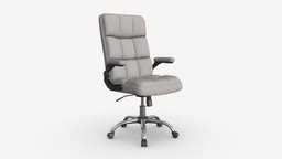 Office Chair with armrests and wheels 03 office, wheel, armchair, adjustable, comfortable, seat, shock, soft, furniture, ergonomic, metal, fabric, absorber, armrest, 3d, pbr, chair, plastic