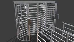 Double full height turnstile (low poly) modern, stadium, people, exterior, center, security, urban, entrance, metro, shopping, bus, sign, subway, metal, safety, arena, station, metallic, mal, acces, handicap, tourniquet, city, digital, building, interior, screen, person