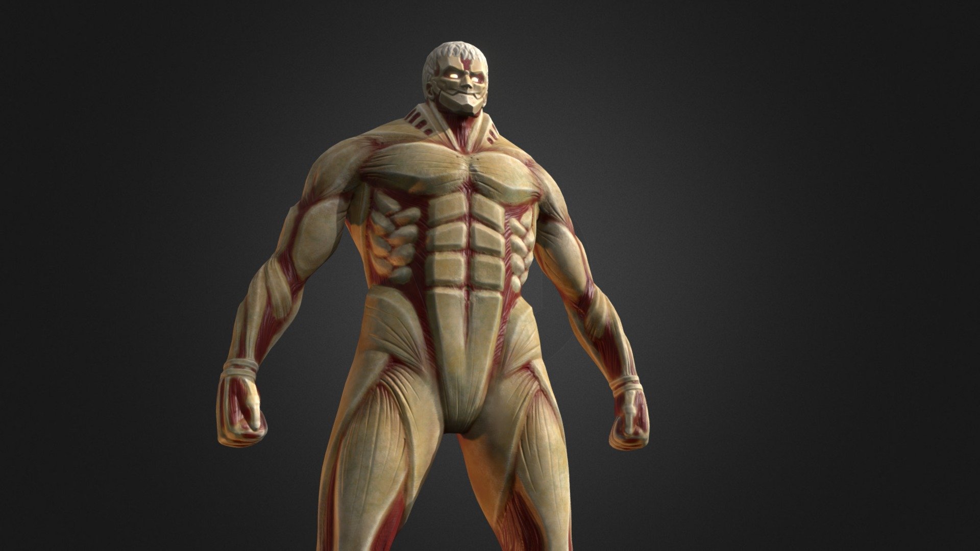 A model of the armored titan from Attack on Titan. It is based on it's appearence in the first season of the anime 3d model