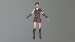 Female Armor Leather Complete armor, videogame, mmorpg, game-asset, wns-studio, low-poly-game-assets, onlinegame, faehnor, atowmstudio, wyrdark, wyrd_ark, faehnor_online