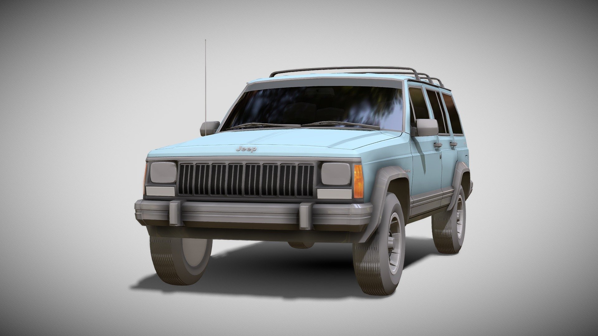 The Jeep Cherokee (XJ) is a sport utility vehicle manufactured and marketed across a single generation by Jeep in the United States from 1983 through 2001 — and globally through 2014. It was available in two- or four-door, five-passenger, front-engine, rear- or four-wheel drive configurations 3d model
