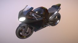 Motorcycle Mid-Poly yamaha, motorbike, wip, mid-poly, work-in-progress, motorrad, vis-all-3d, 3dhaupt, 3d-symbol, blender3d