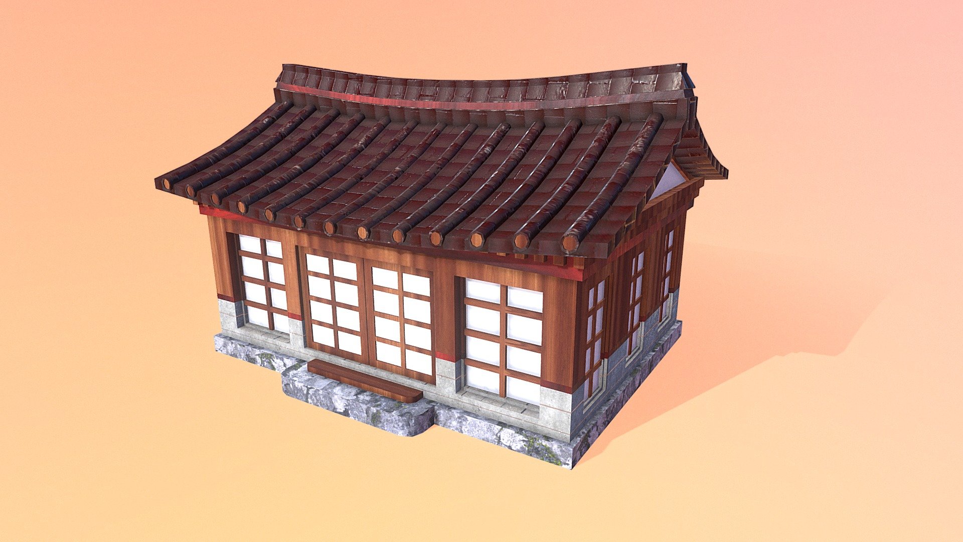 Just a little Japanese house 3d model