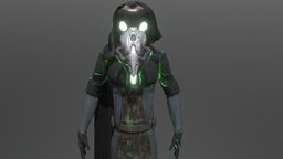 Sci-Fi Plague Doctor (With animations) toxic, plague, marvelousdesigner, plague-doctor, plaguedoctor, substancepainter, blender, scifi, sci-fi, zbrush
