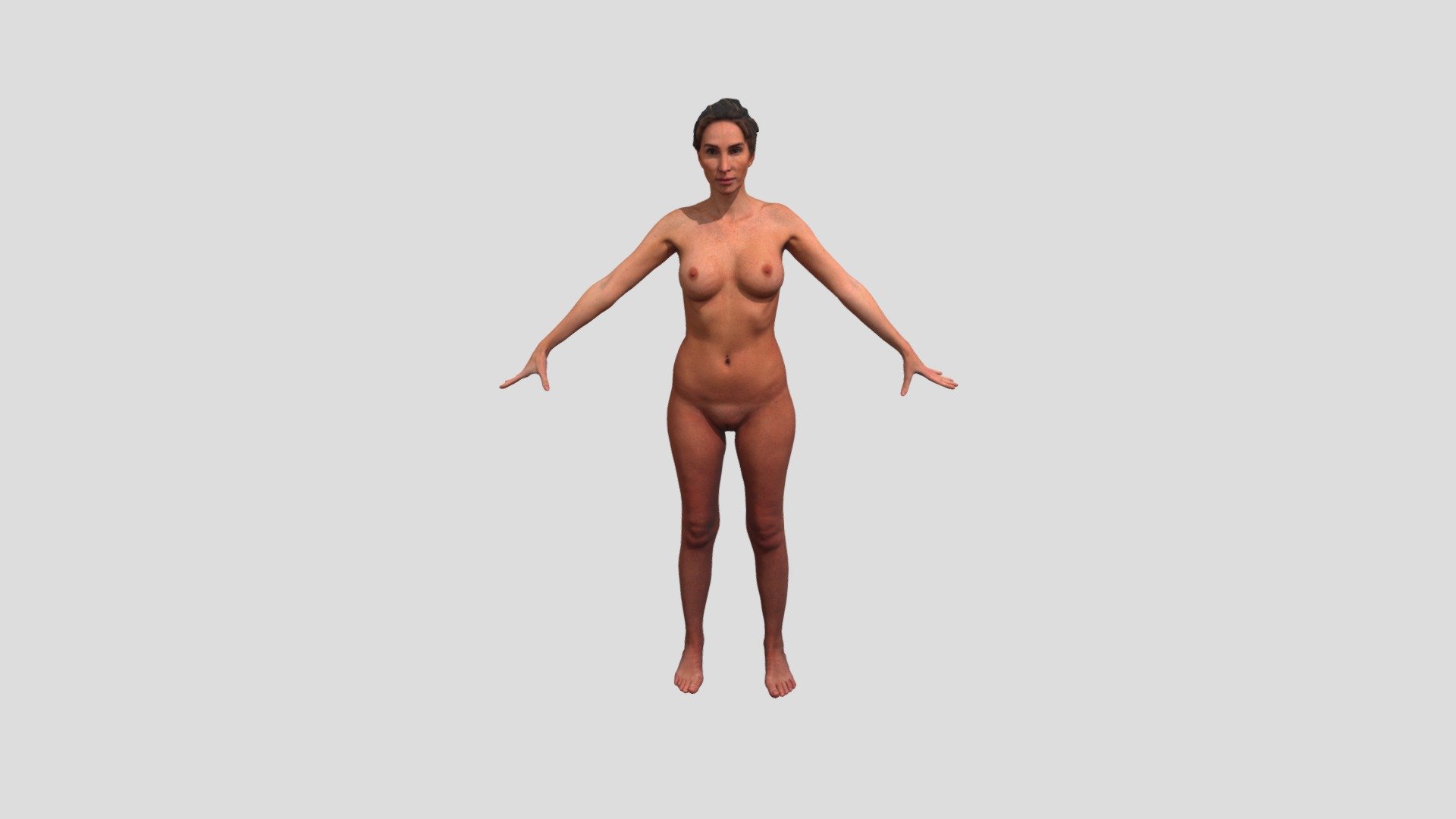 Real Life Human Scans is a project by 3Dsk which focus on diversity of human bodies, faces and expressions.

Ethnicity: white
Gender: female
Age: 36
Height: 178 cm
Weight: 68 kg

Technical Specifications:




OBJ file / 740 000 polys

8k / PNG diffuse texture

NOTE: This is a cleaned raw scan in Zbrush postproduction but no retopology.
This is the version with less poly without Zbrush file.

3Dsk Store provides all you need for 2D&amp;3D artist and game developers. Explore raw 3D scans &amp; retopologized models of head, hand, full body in A-pose or daily pose and props. And a variety of 2D references such as Photo set of standing and sitting man/woman, flexing &amp; expressions. Premade head texture, HD skin and HD eye details 3d model