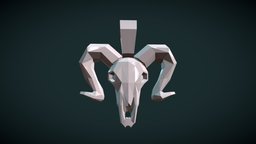Goat Head LP goat, mounted, head, low-poly, animal, sculpture