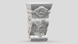 Scroll Corbel 18 stl, room, printing, set, element, luxury, console, architectural, detail, column, module, pack, ornament, molding, cornice, carving, classic, decorative, bracket, capital, decor, print, printable, baroque, classical, kitbash, pearlworks, architecture, 3d, house, decoration, interior, wall, pearlwork