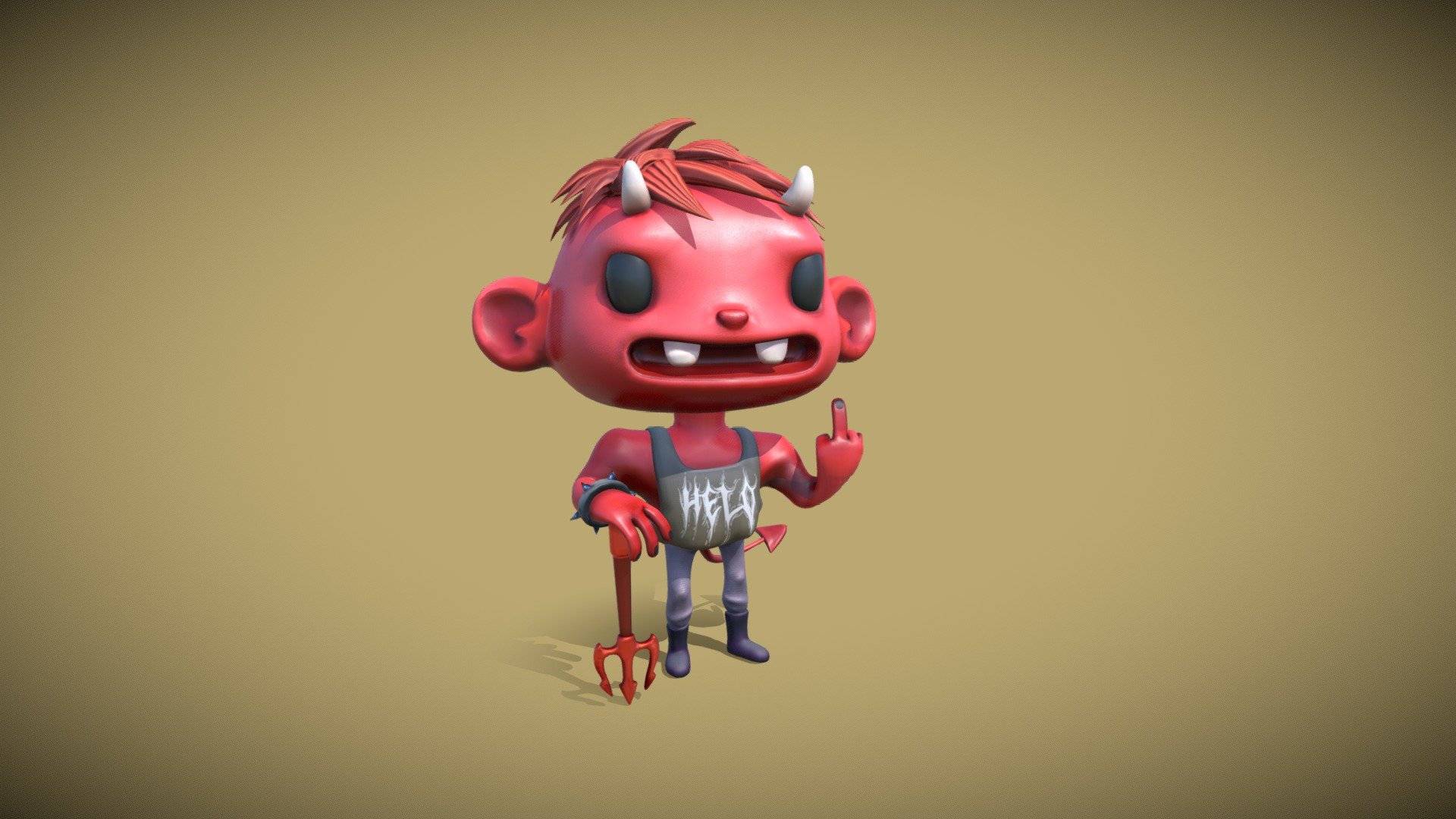 Cute little devil boy - DevilBoy - 3D model by k1r1ll3r 3d model