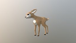 Deer Fawn Faceted-Style forest, cute, little, deer, young, fawn, bambi, faceted, herbivore, hoof, hoofed, animated-character, facetedartstyle, grazer, animal, animated, graceful