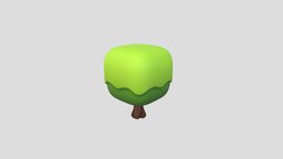 Cartoon Tree object, cube, tree, green, plant, landscape, forest, toon, style, prop, item, park, box, nature, cartoon, 3d, model, environment