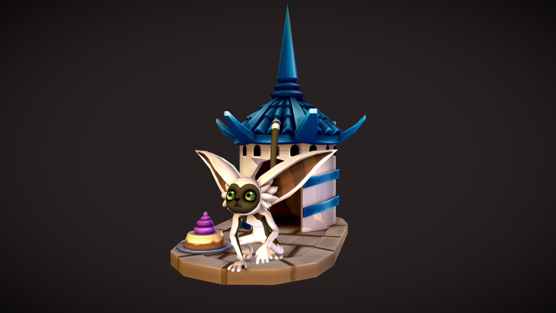 I had a lot of fun to model Momo the Lemur! A really fun project/collab of Shop Titans &amp; Avatar the last air bender. I was responsible for the modeling and the texture of the Momo, and his little hut!

All copyrights goes to Kabam &amp; Nickelodeon! - Momo the Lemur (Avatar) - 3D model by Kenny Ung (@KennyUng) 3d model