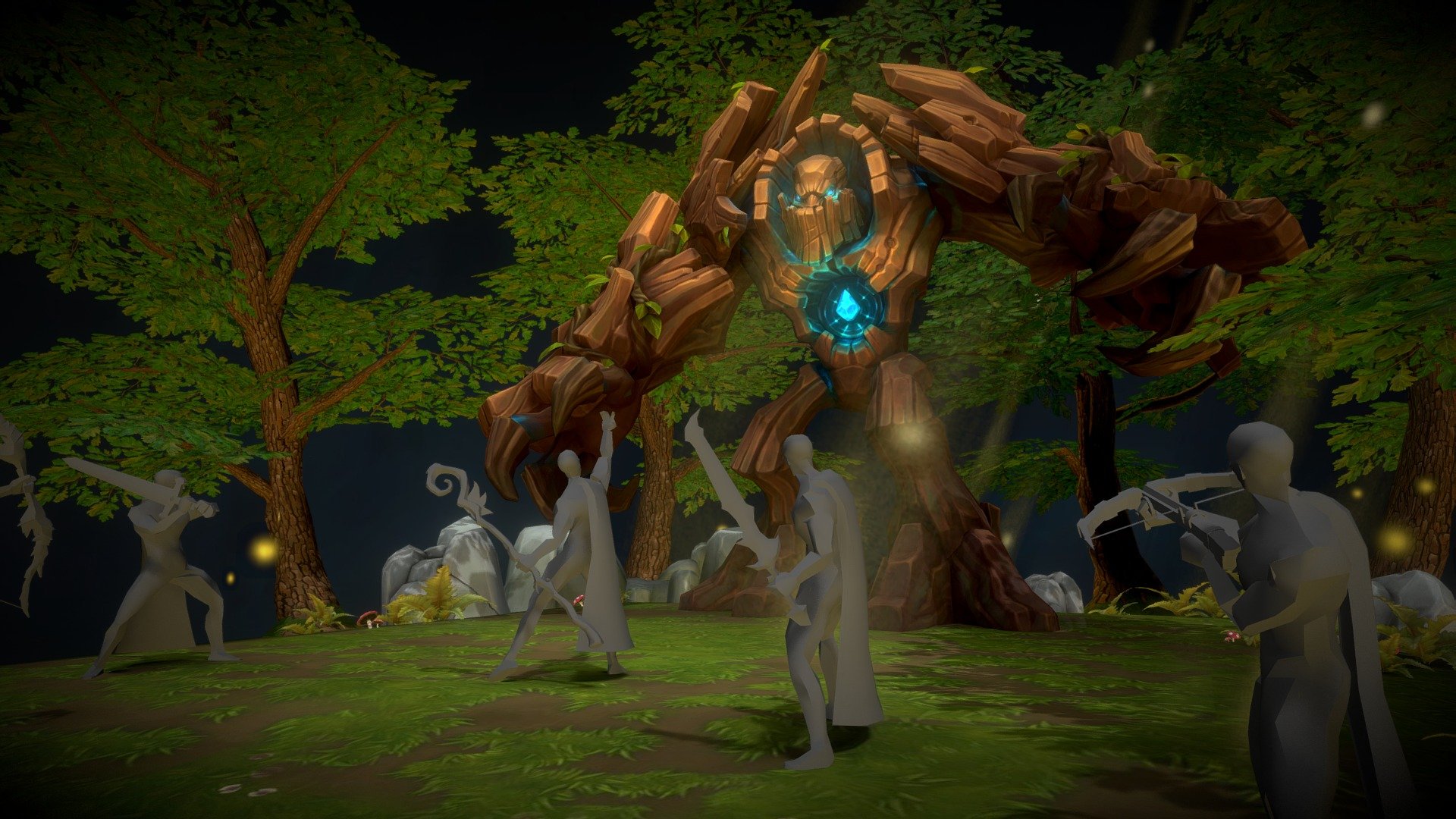 Solak, the Guardian of the Grove!
Responsible for both the concept and 3d model.
https://www.artstation.com/artwork/PwYDn

Content Developer + story:
- Kyle Robson / Mod Ramen - https://twitter.com/jagexramen

Animators:
- Hing Chan (rigging and animation) - https://www.linkedin.com/in/wing-hing-chan-7aaa9340/
- Victor Gil - http://www.victorgilanimator.com/

Environment artist (responsible for the whole Lost Grove area, including Solak's arena):
- Alan O Brien - https://www.artstation.com/alanobrien
(A huge thumbs up to Alan for helping me out with the environment assets I used on the little Solak's diorama) - Solak, Guardian of the Grove - Runescape - 3D model by bernardo cristovao (@bernardocristovao) 3d model