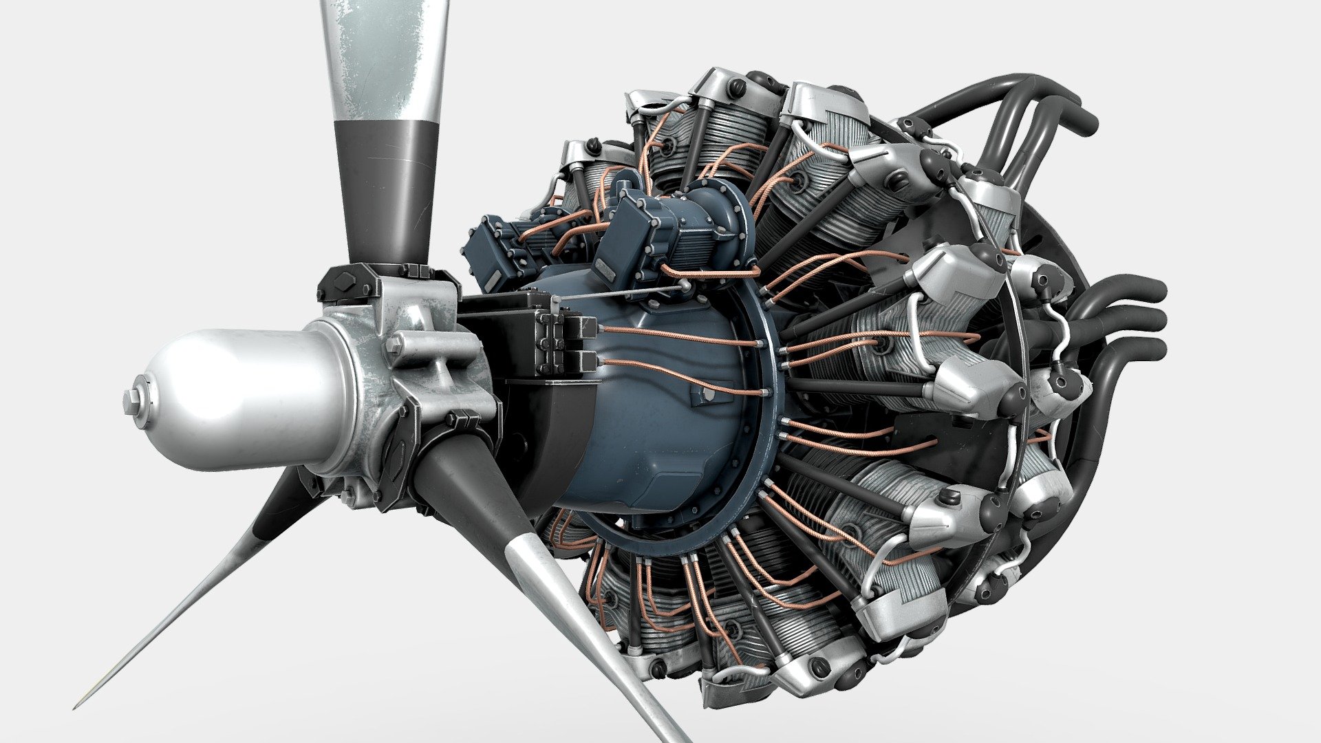 Highly detailed Radial engine Pratt&amp;Whitney R 2000. 
For distant and close angles. 
For visualization of animations and games.

Model formats: * .max . ma .fbx .obj .blend - Pratt& Whitney R 2000 - Buy Royalty Free 3D model by IgYerm (@IgorYerm) 3d model