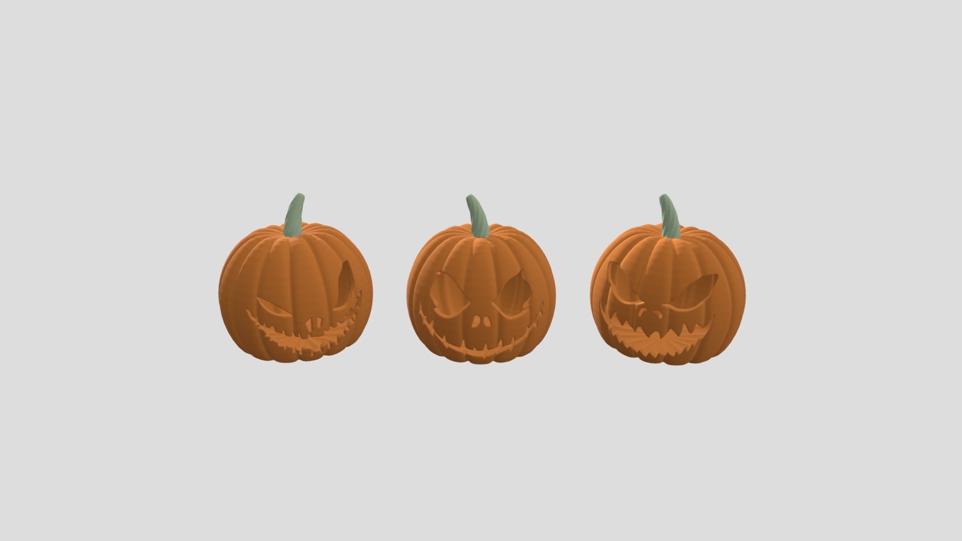 This is a great Jack O Lantern Halloween Pumpkins 3D model for you projects. 

There are 3 different Pumpkin Faces

Created in Cinema4D R25. No third party plugins needed. Standard Render with standard materials. 

Formats included: .c4d .obj .fbx .3ds 

Poly Count: 721218, Points Count: 713262, Object Count: 5

I hope you will like it. Also, make sure to check my other models. Don’t forget to leave the feedback and rate the models. Thank you

pumpkin, halloween, october, horror, jack, smile, lantern, face, orange, evil, scary, holiday, spooky, isolated, dark, fear, ghost, treat, trick, carved, jack-o-lantern, carving, yellow, emotion, hell, creepy, head, cartoon, halloween pumpkin, fall - Jack O Lantern Halloween Pumpkins - 3D model by ruslanmikaielian 3d model