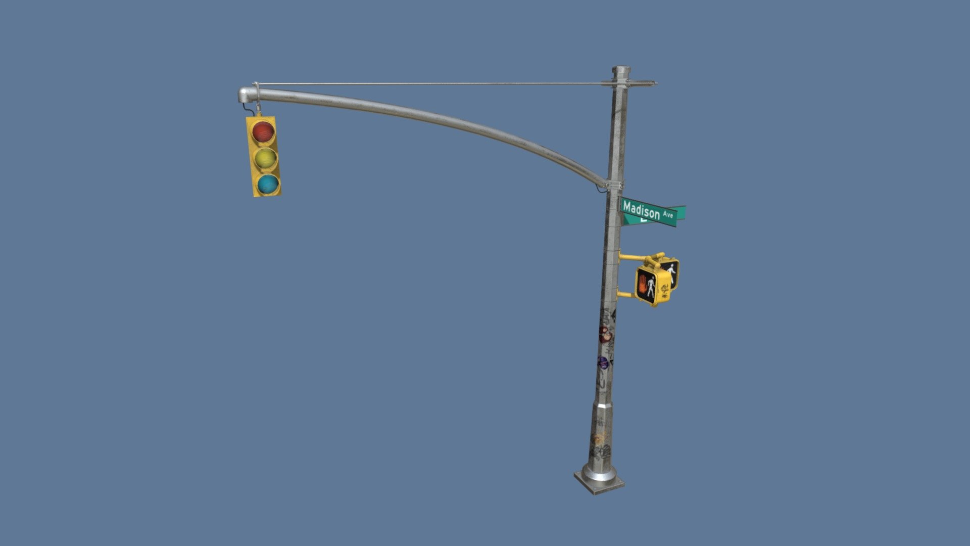 Game ready traffic light model made in Maya - Traffic Light - 3D model by C_Walrus 3d model