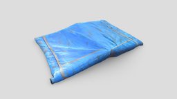 Folded Blue Tarp tent, warehouse, build, cover, trash, industry, junk, junkyard, equipment, survival, garbage, protection, safety, scaffolding, building, plastic, construction, industrial, tarps, noai