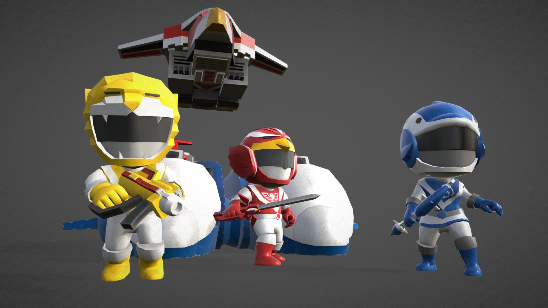 Low Poly characters from the 1988 show: Liveman.
Animated, rigged, textured, and ready to use! - Liveman Bioman - Buy Royalty Free 3D model by Marcos Faci (@marcosfaci) 3d model
