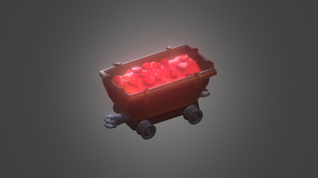 Mine cart filled with red rubies! - Mine Cart Ruby - Download Free 3D model by Xillute | Dev (@janchristian) 3d model