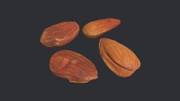 Almond Kernels food, nuts, 4k, photogrametry, eat, cooking, optimized, digitization, meshroom, blender