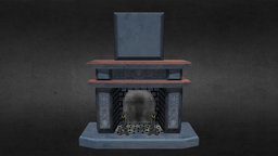Oldschool fireplace. Haunted house. fireplace, fire, mantle, andirons, wood