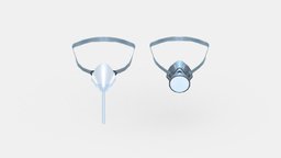 Cartoon medical respirator or oxygen mask ventilator, doctor, patient, oxygen, mask, rescue, lowpolymodel, firstaid, respirator, medical