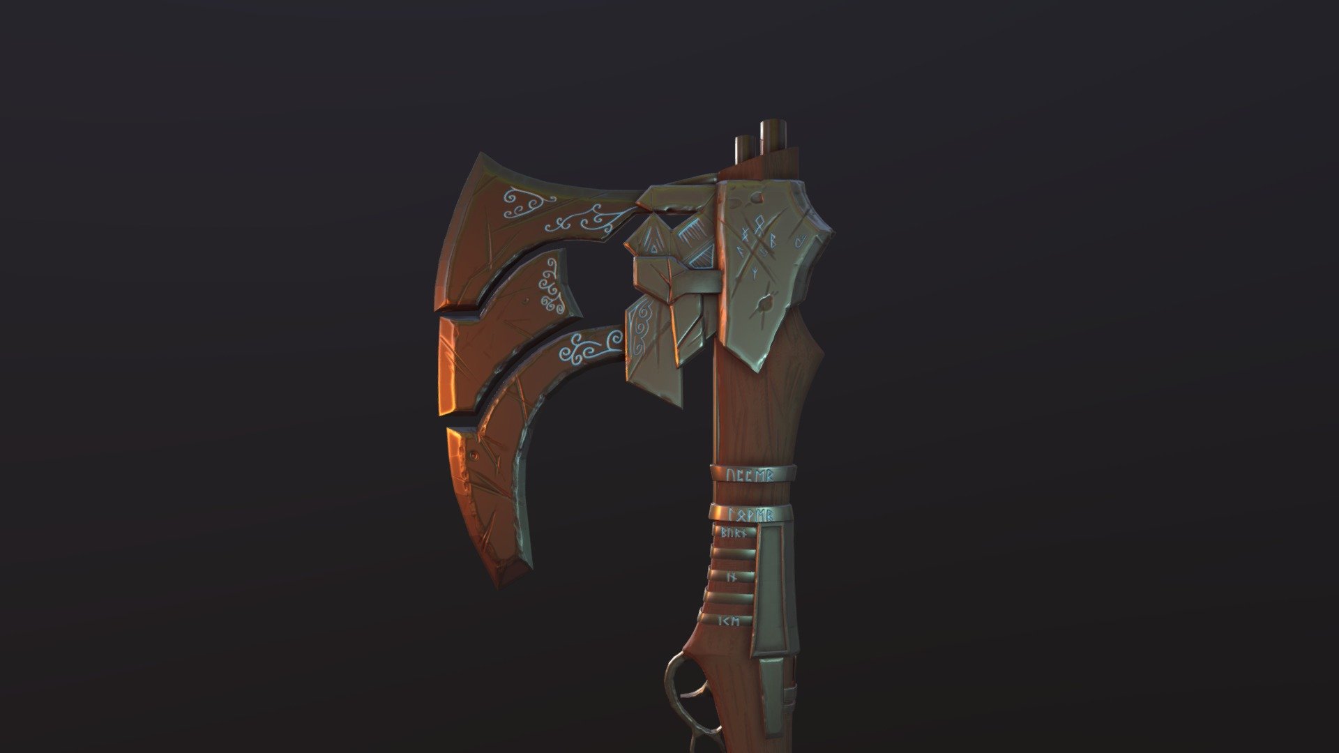 This is a Viking axe created for a college project 3d model