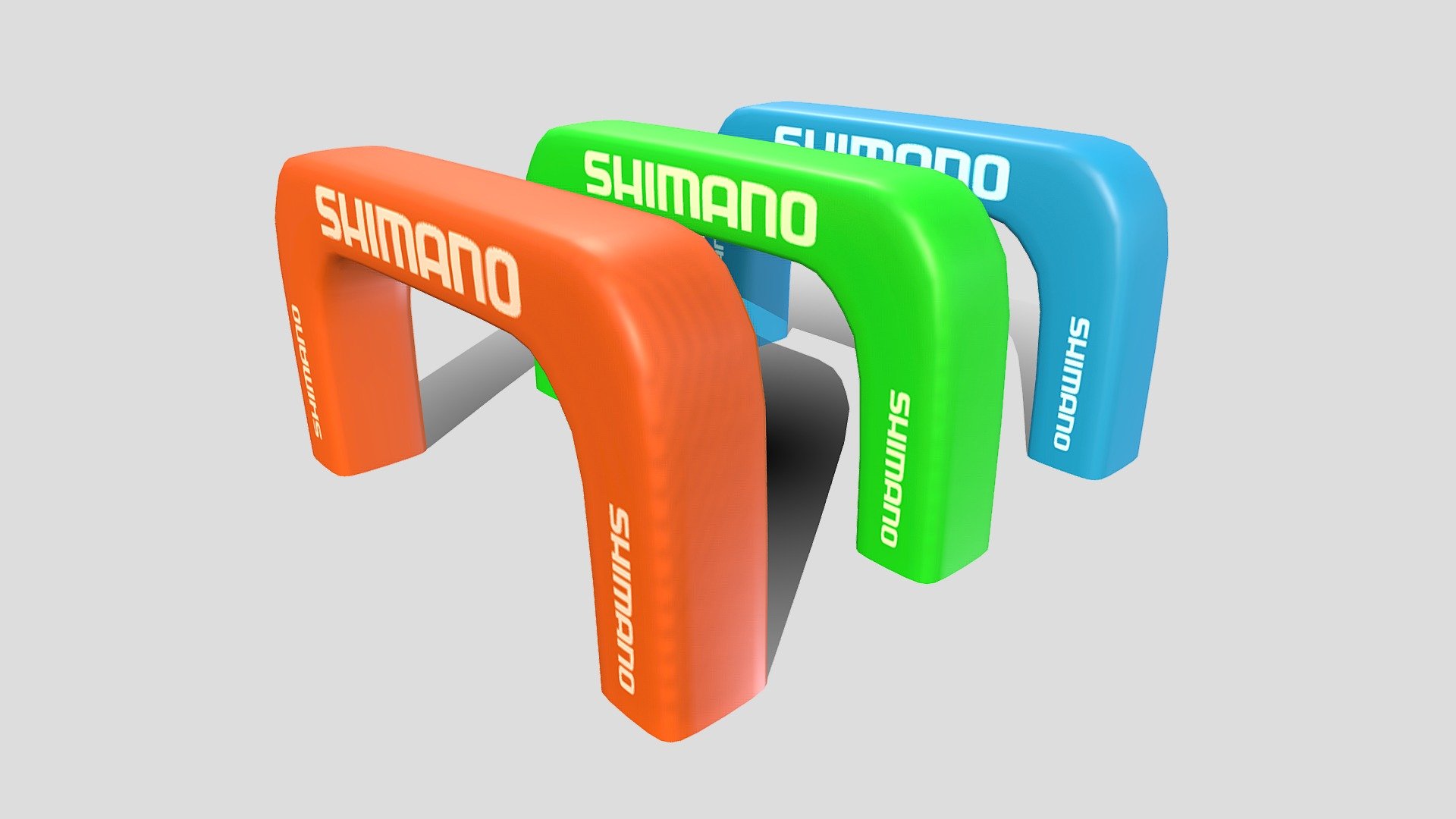 Set of rubber gates often used in various sporting events 3d model