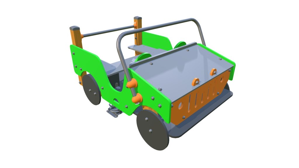 Galopin’s jeep springer is creating using clean and modern play design based on simple shapes and bright colours. This springer is an excellent addition to any play area, and is a great social point compared to any traditional springer as it can hold a group of children 3d model