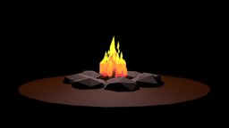 Low Poly Campfire b3d, fire, ue4, campfire, lowpoly-fire, 3d-campfire, unity3d, asset, lowpoly, blender3d, 3dmodel