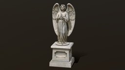 Angel Statue sculpt, tombstone, 3d-scan, sculpting, angel, cemetery, gravestone, statue, optimized, engel, praying, divine, game, lowpoly, sculpture, church, divineangel, prayingangel