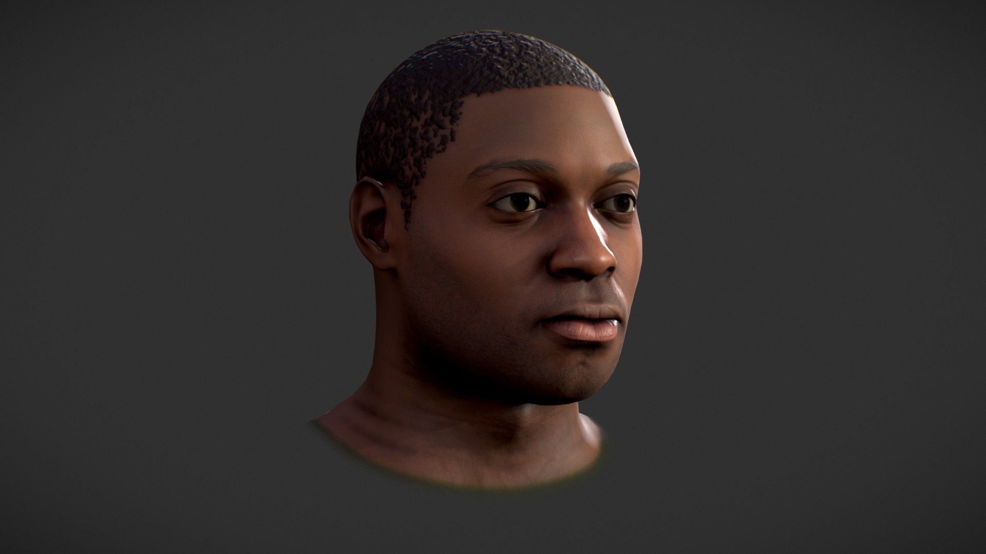 Bust study of an African male. Sculpted in Zbrush and textured in Substance Painter 3d model