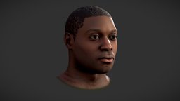 African Male Bust african, head, game-res, substance, bust, zbrush
