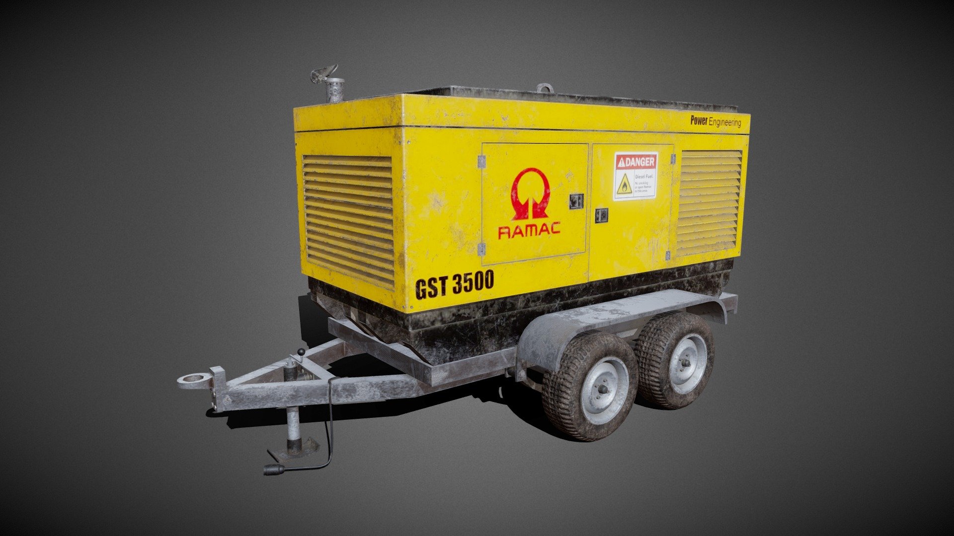 A portable diesel generator made with 3DS Max and textured in Substance Painter - Diesel Generator - 3D model by Jac'N (@jacn) 3d model